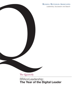 Rraonleadership: the Year of the Digital Leader Rraonleadership: the Year of the Digital Leader