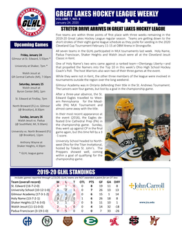 Great Lakes Hockey League Weekly Volume 7, No