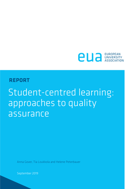Student-Centred Learning: Approaches to Quality Assurance