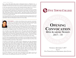 Opening Convocation of Five Towns College