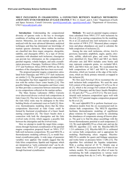 Melt Inclusions in Chassignites: a Connection Between Martian Meteorites and in Situ Evolved Rocks at Gale Crater