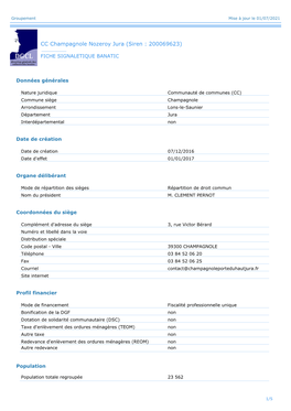 CC Champagnole Nozeroy Jura (Siren : 200069623)