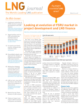 Looking at Evolution of FSRU Market in Project Development and LNG