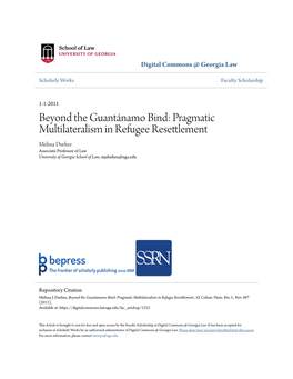 Beyond the Guantánamo Bind: Pragmatic Multilateralism In