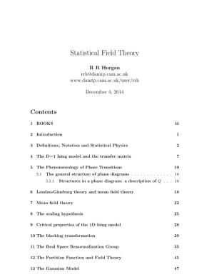 Statistical Field Theory