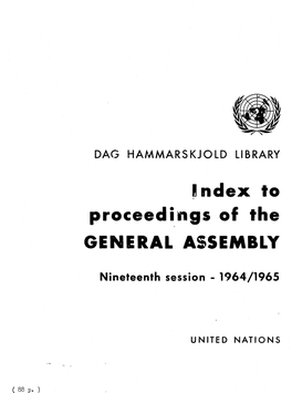 To Proceedings of the General Assembly, 19Th
