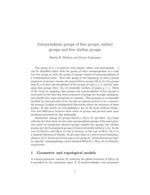 Automorphism Groups of Free Groups, Surface Groups and Free Abelian Groups