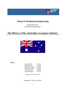 The History of the Australian Aerospace Industry