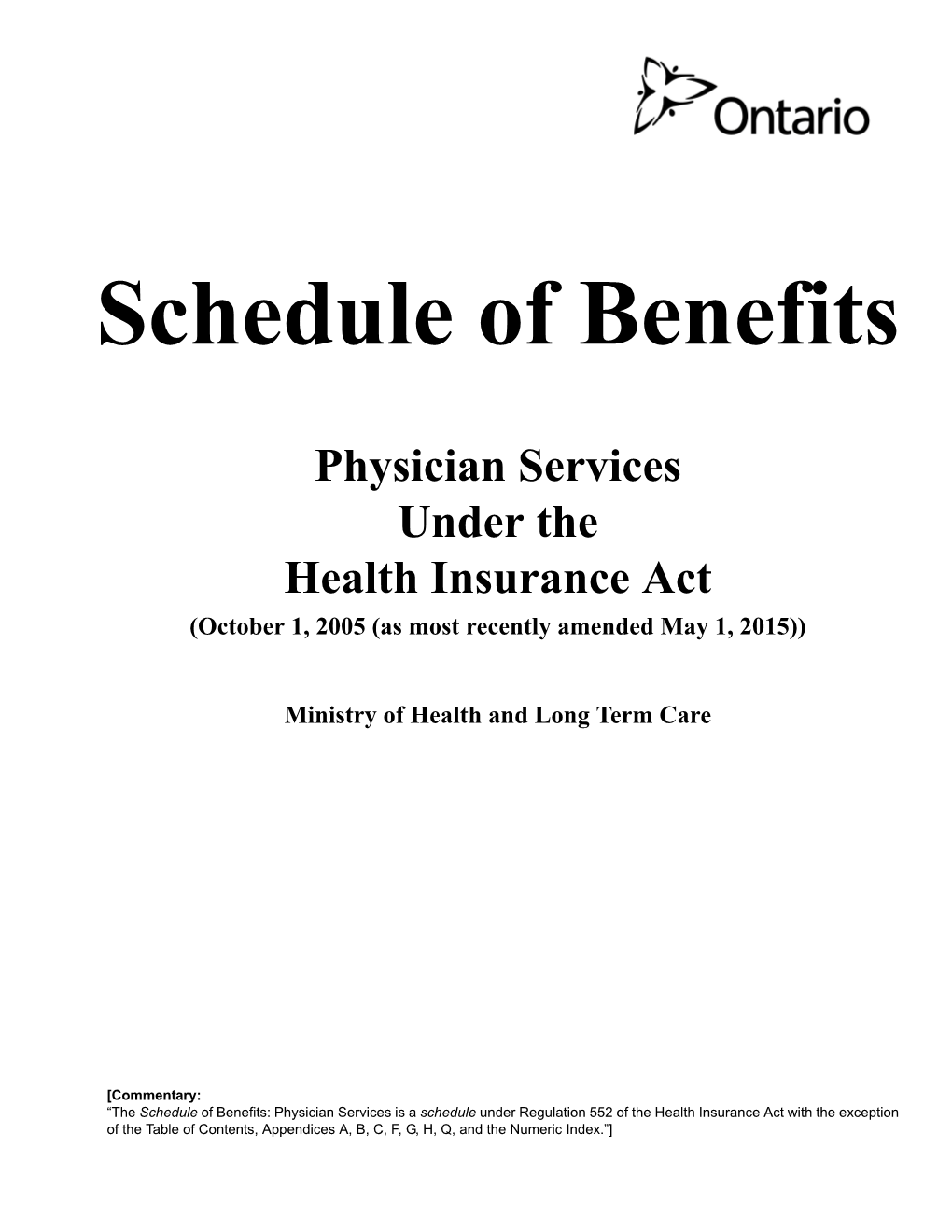 Schedule of Benefits