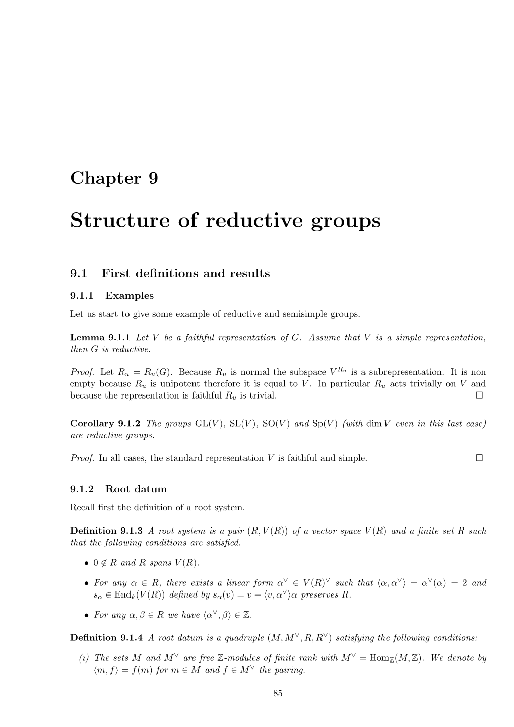 Structure of Reductive Groups