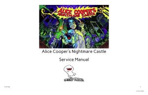 Alice Cooper's Nightmare Castle Service Manual
