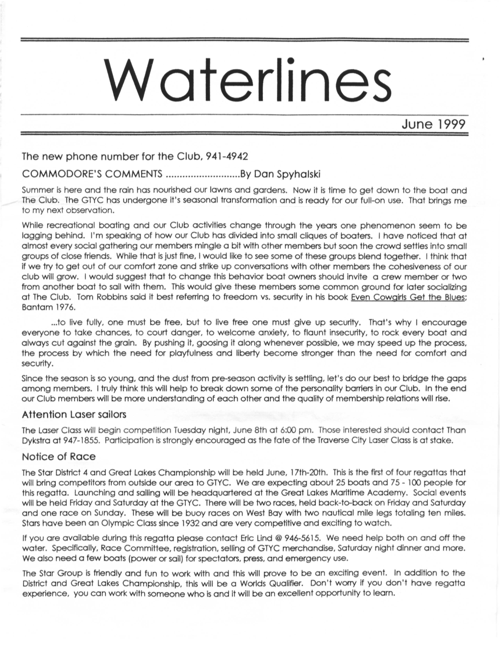 Waterlines June 1999