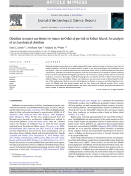 Obsidian Resource Use from the Jomon to Okhotsk Period on Rebun Island: an Analysis of Archaeological Obsidian