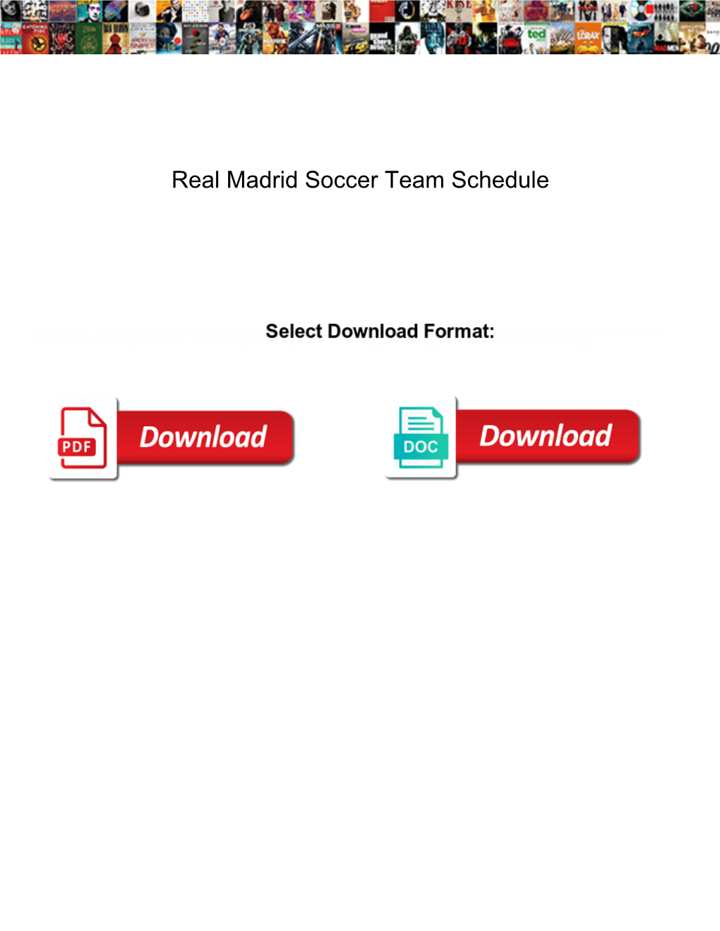 Real Madrid Soccer Team Schedule