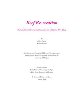Reef Re-Creation Novel Restoration Strategies for the Osborne Tire Reef