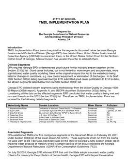 Tmdl Implementation Plan