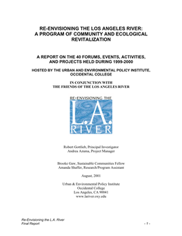 Re-Envisioning the Los Angeles River, a Program Of