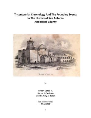 Tricentennial Chronology and the Founding Events in the History of San Antonio and Bexar County