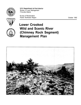 Chimney Rock Segment Crooked River Management Plan