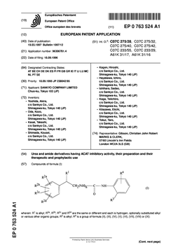 Urea and Amide Derivatives Having ACAT Inhibitory Activity, Their Preparation and Their Therapeutic and Prophylactic Use