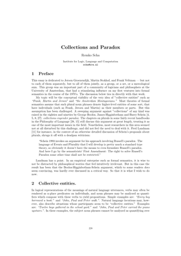 Collections and Paradox