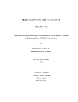 Height, Human Capital and Economic Growth
