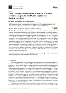 From Gene to Protein—How Bacterial Virulence Factors Manipulate Host Gene Expression During Infection