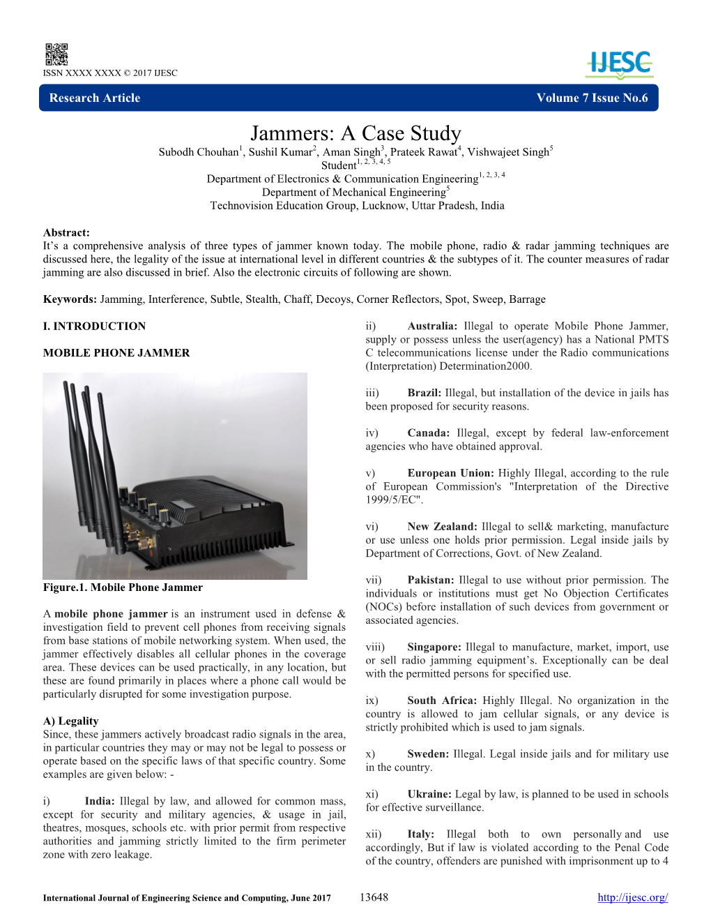 Jammers: a Case Study