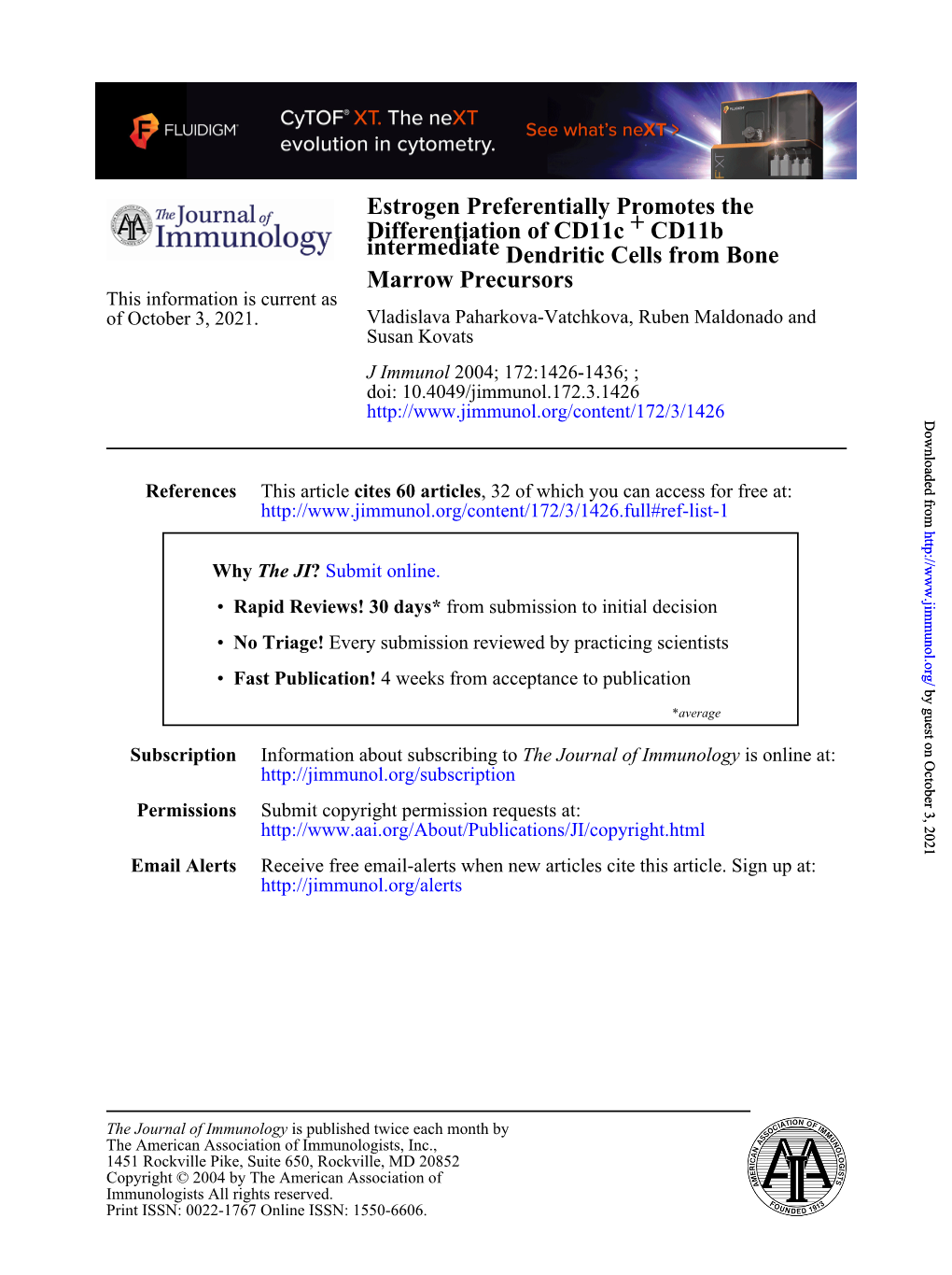 Marrow Precursors Dendritic Cells from Bone Intermediate Cd11b +