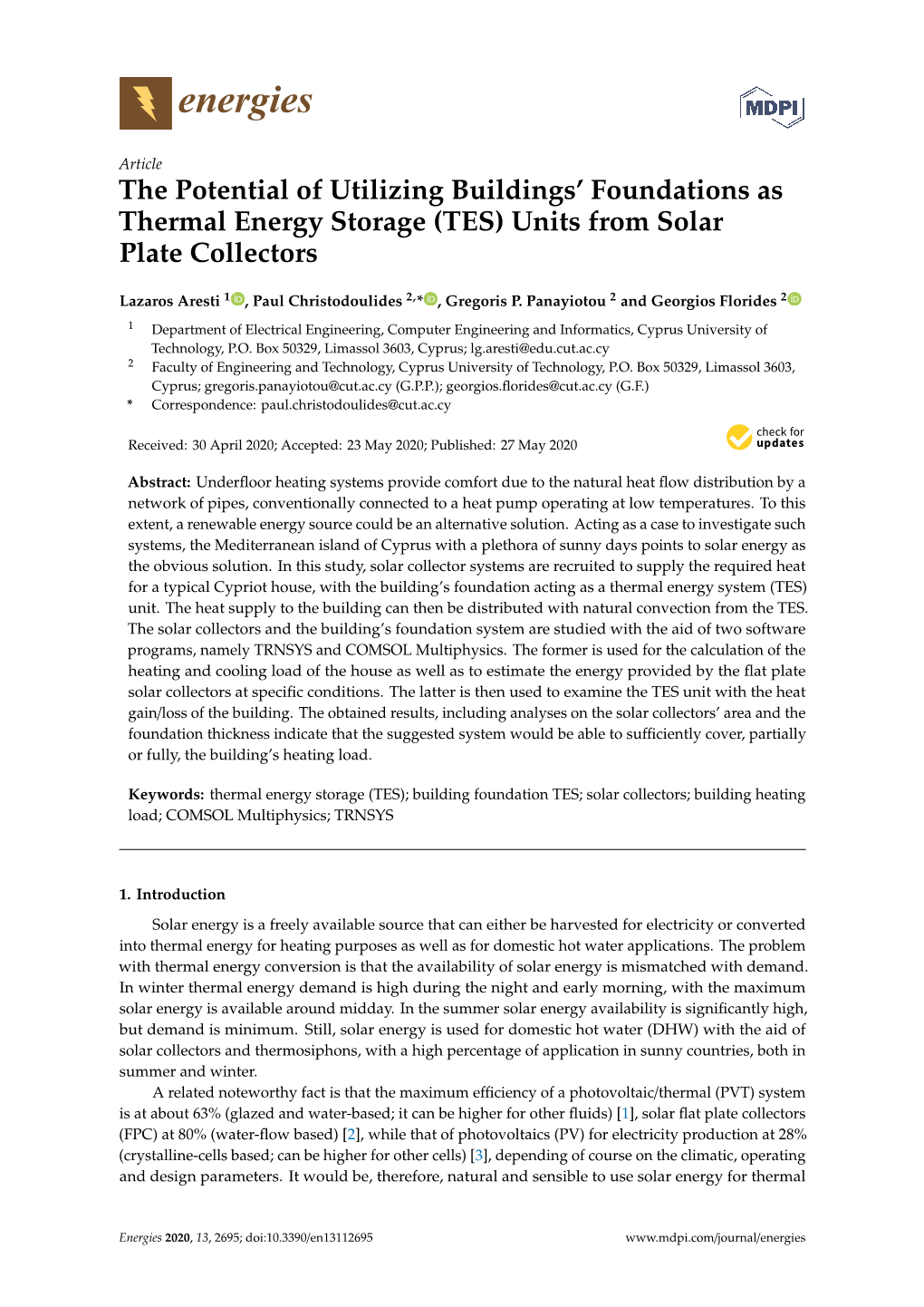 The Potential of Utilizing Buildings' Foundations As Thermal Energy