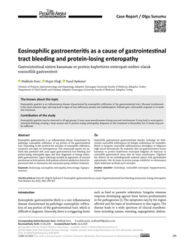 Eosinophilic Gastroenteritis As a Cause of Gastrointestinal Tract Bleeding