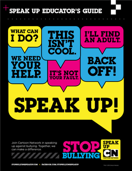 Stop Bullying Speak up Educators Guide