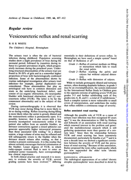 Vesicoureteric Reflux and Renal Scarring