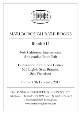 MARLBOROUGH RARE BOOKS Booth