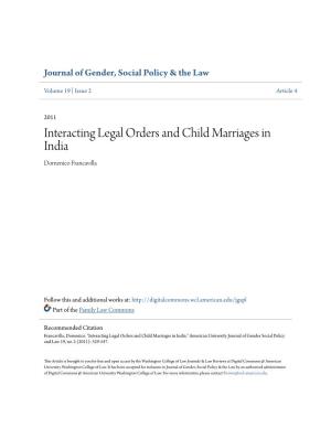Interacting Legal Orders and Child Marriages in India Domenico Francavilla