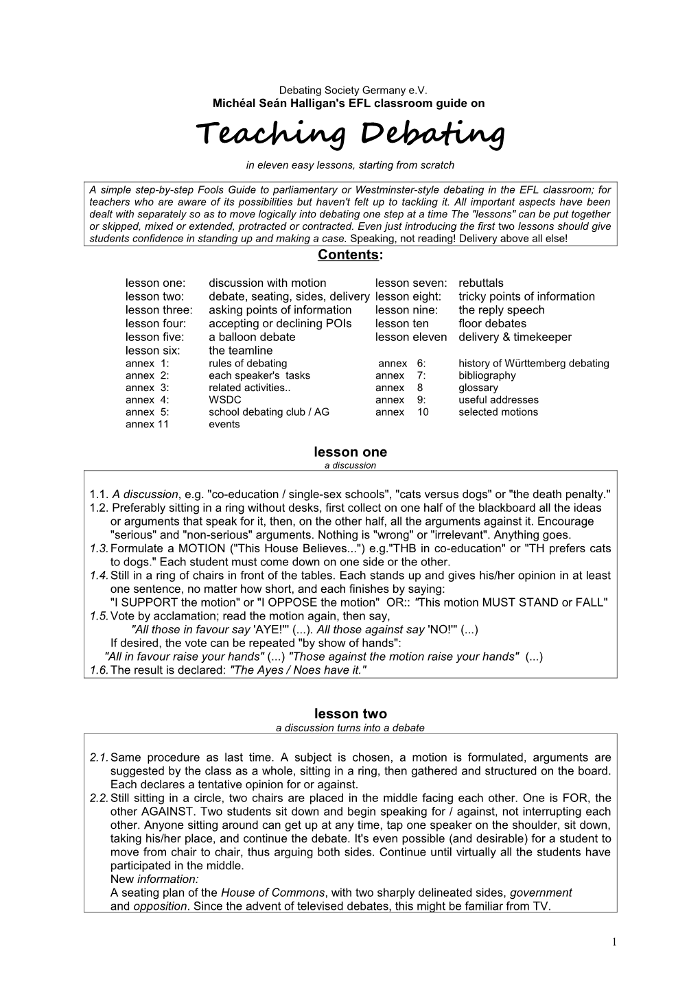 Michéal Seán Halligan's EFL Classroom Guide On