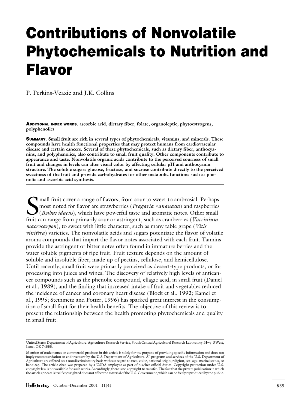 Contributions of Nonvolatile Phytochemicals to Nutrition and Flavor