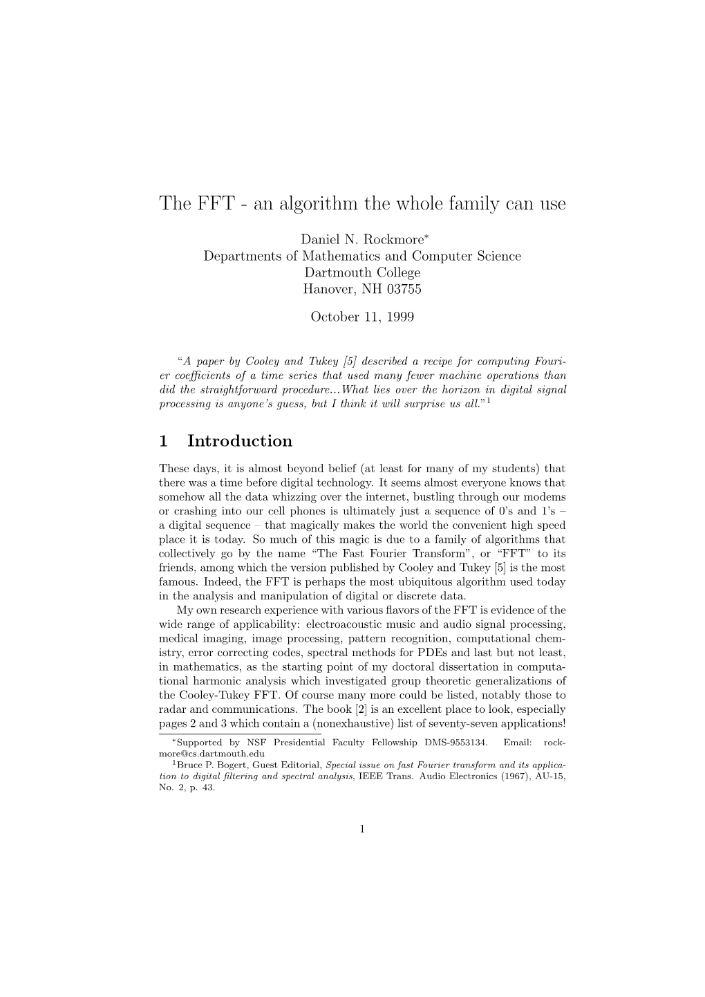 The FFT - an Algorithm the Whole Family Can Use