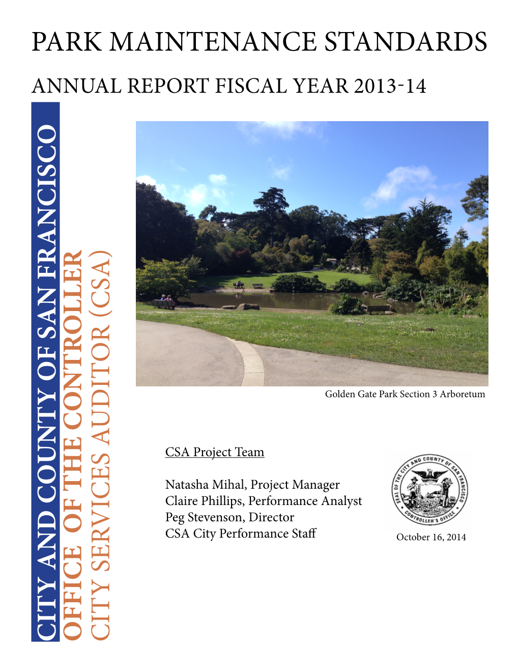 Park Maintenance Standards Annual Report FY 2013-14 Page 1