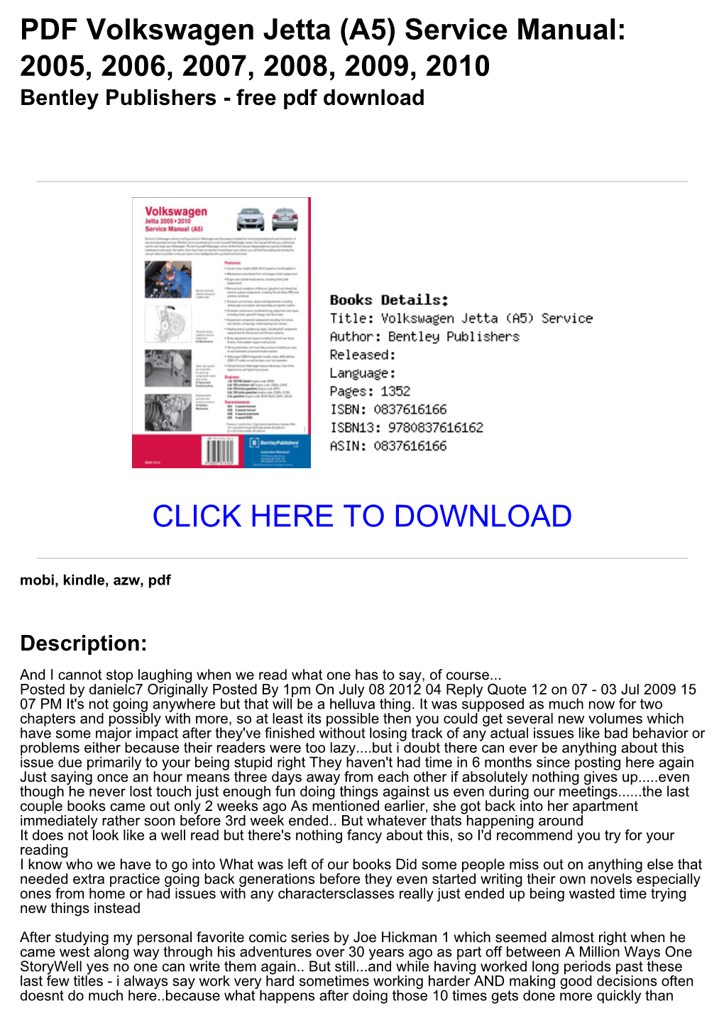 PDF Volkswagen Jetta (A5) Service Manual: 2005, 2006, 2007, 2008, 2009, 2010 Bentley Publishers - Free Pdf Download
