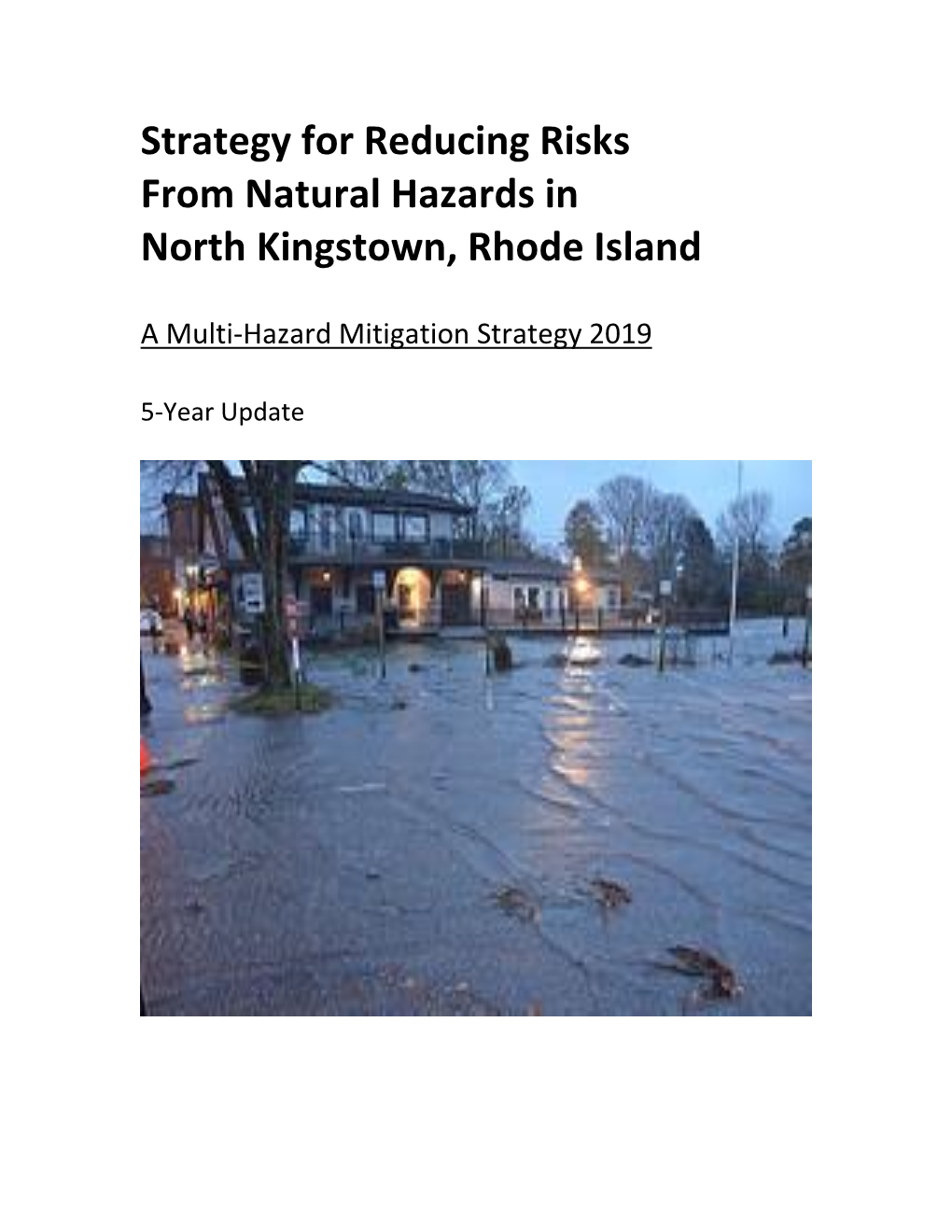 Strategy for Reducing Risks from Natural Hazards in North Kingstown, Rhode Island