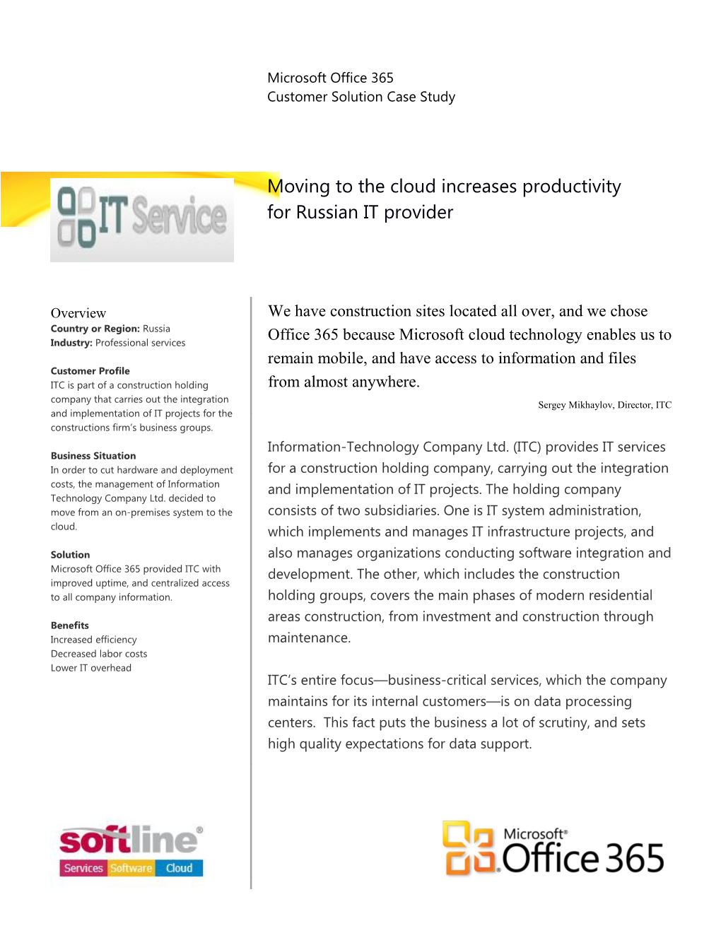 Moving to the Cloud Increases Productivity for Russian IT Provider