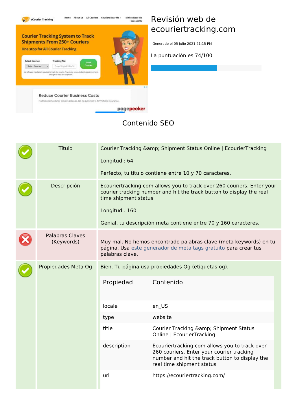 Revisión Web De Ecouriertracking.Com