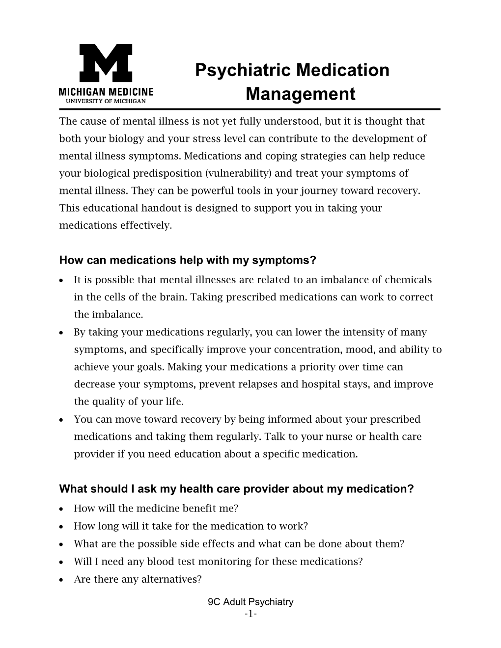 Psychiatric Medication Management