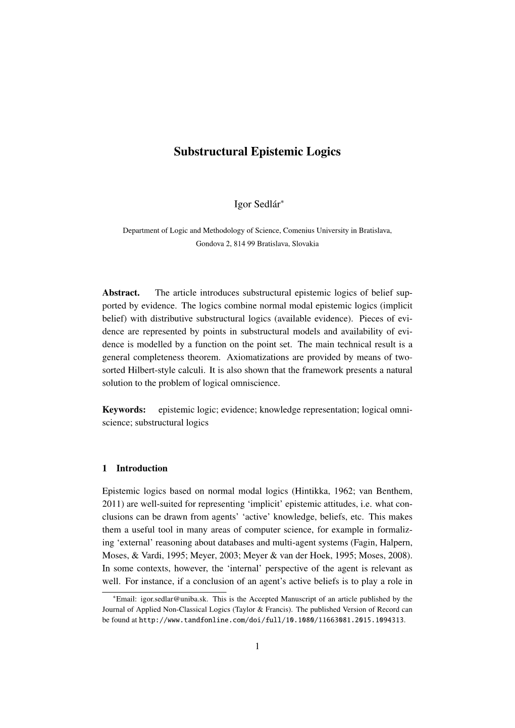 Substructural Epistemic Logics