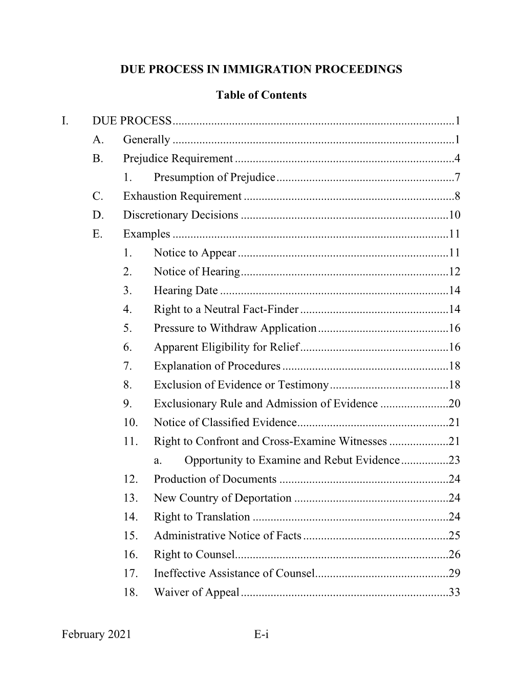 February 2021 Ei DUE PROCESS in IMMIGRATION