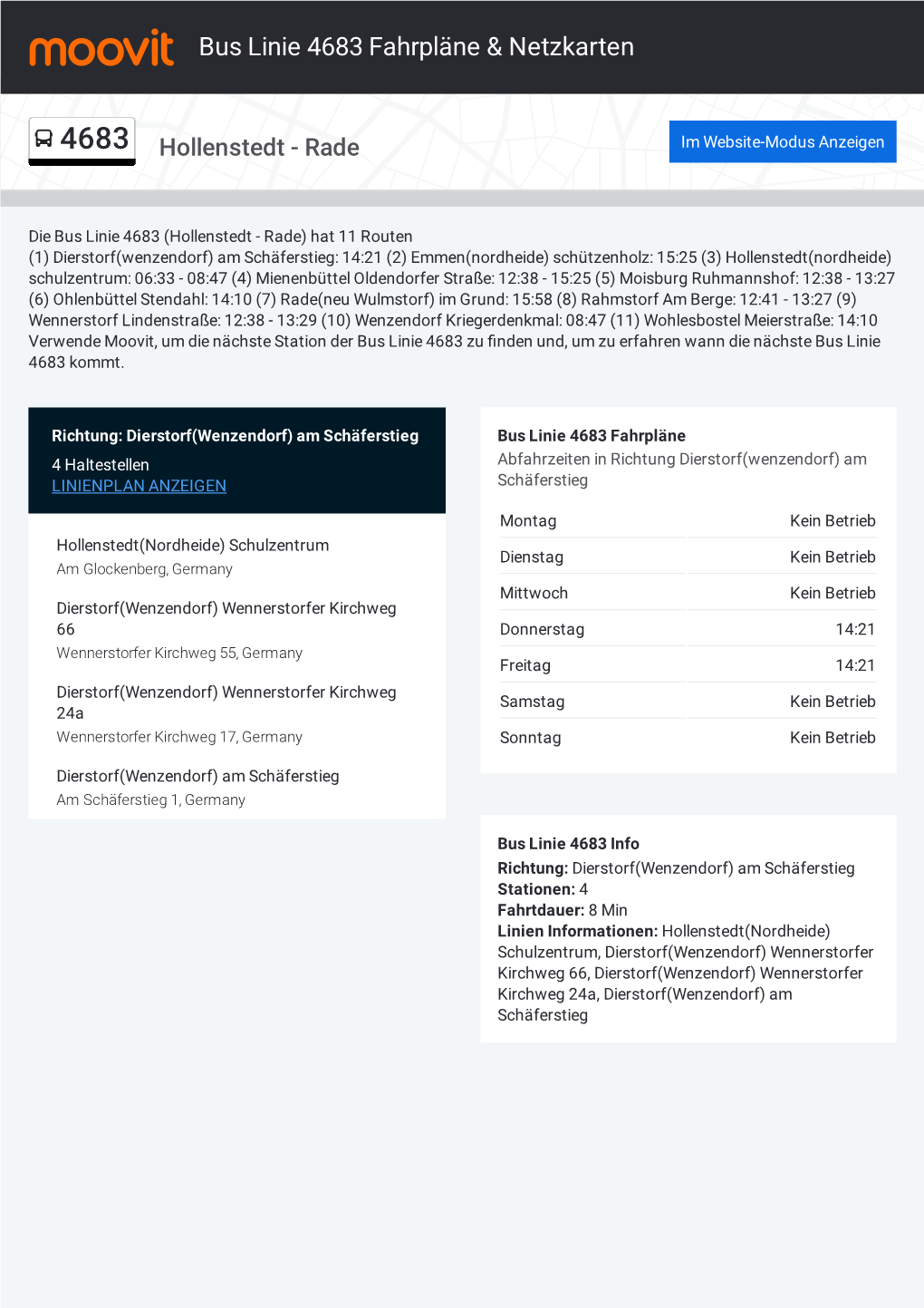 Bus Linie 4683 Fahrpläne & Karten