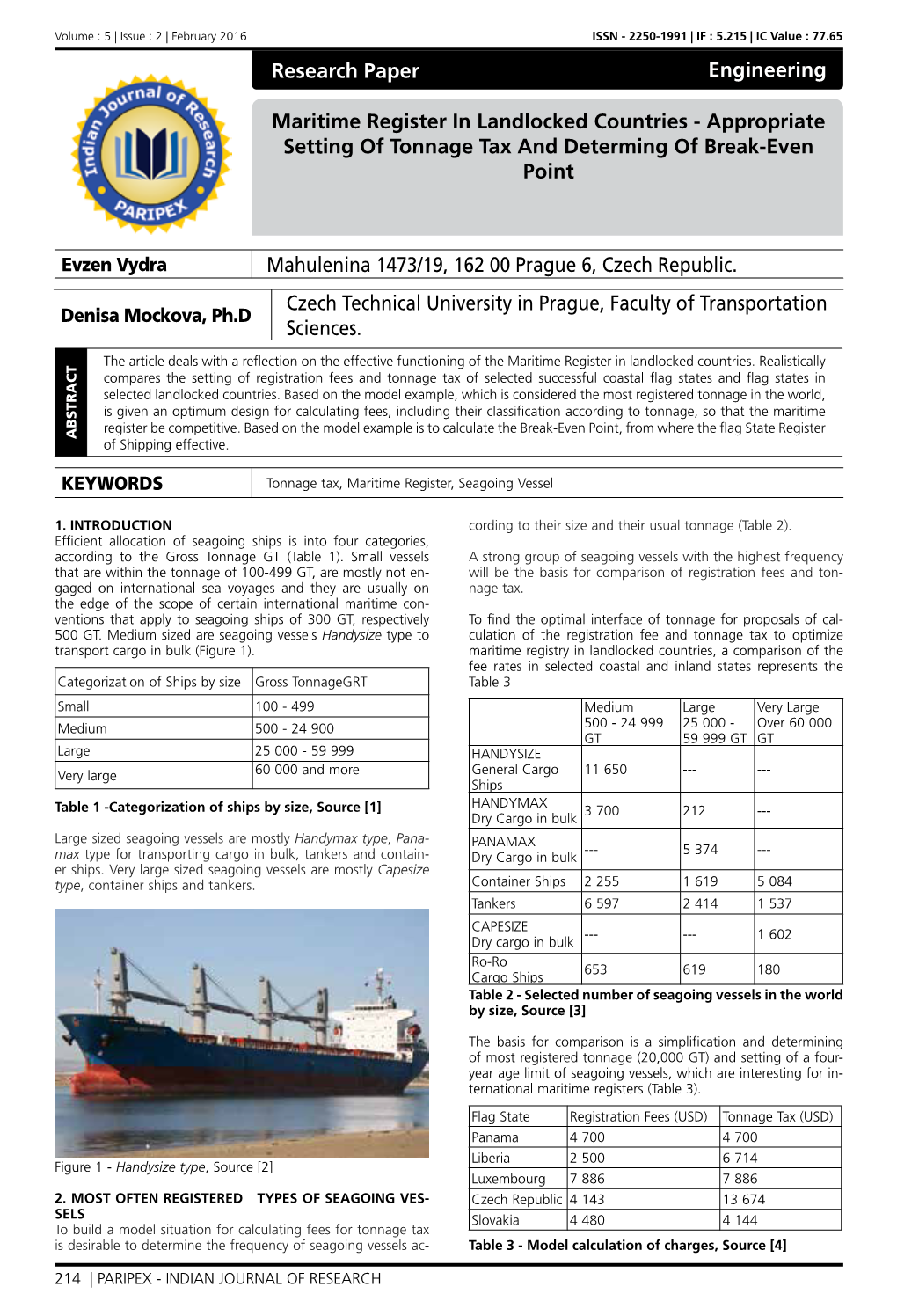 Research Paper Maritime Register in Landlocked