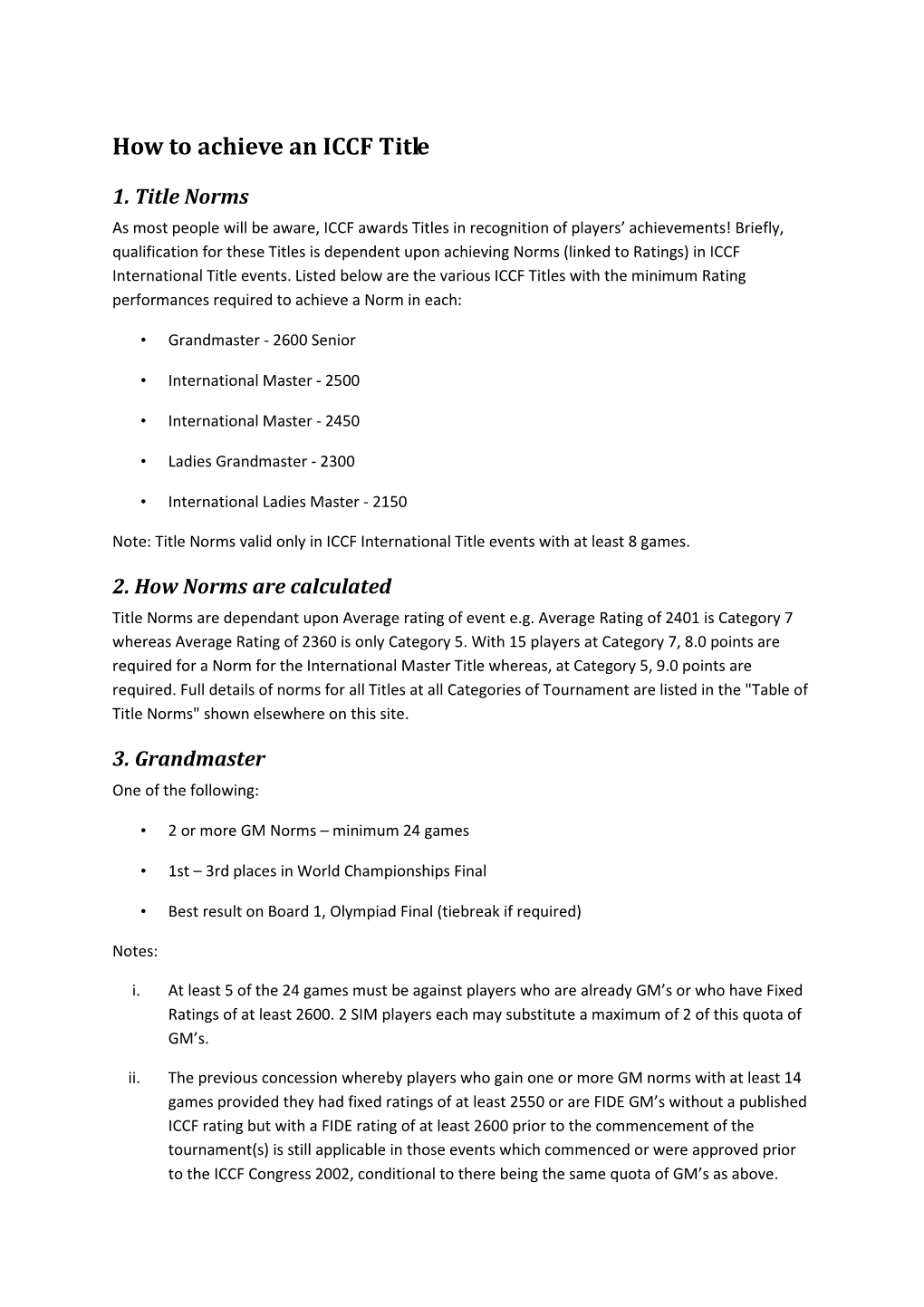 How to Achieve an ICCF Title