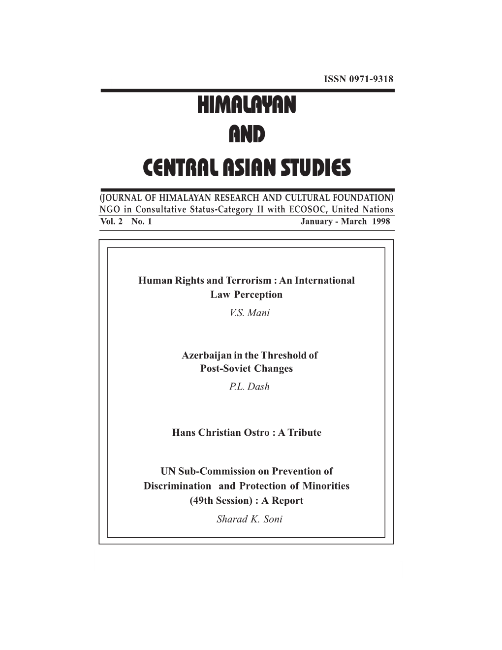 Himalayan and Central Asian Studies